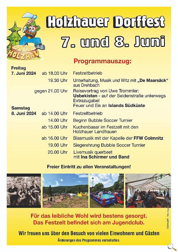 Plakat Holzhauer Dorffest 2024