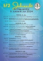 572. Jahrmarkt in Clausnitz 5. Juli bis 8.Juli 2024