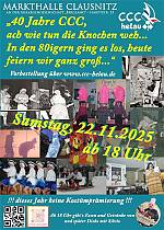 Jubiläumsfasching mit dem Clausnitzer Carnevals Club 22. 11. 2025<br> 18 Uhr