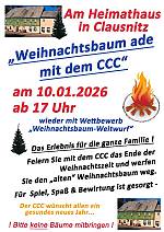 Weihnachtsbaum adé mit dem CCC am Samstag, 10.Januar 2026