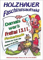 Holzhauer Faschingsauftakt mit dem SFCH am 13. November 2026 