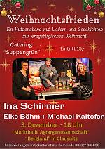 Hutzenabend "Weihnachtsfrieden" am 03.Dezember 18 Uhr in Clausnitz