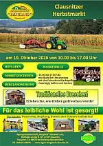 Clausnitzer Herbstmarkt am 10. Oktober 2026 10 bis 17 Uhr